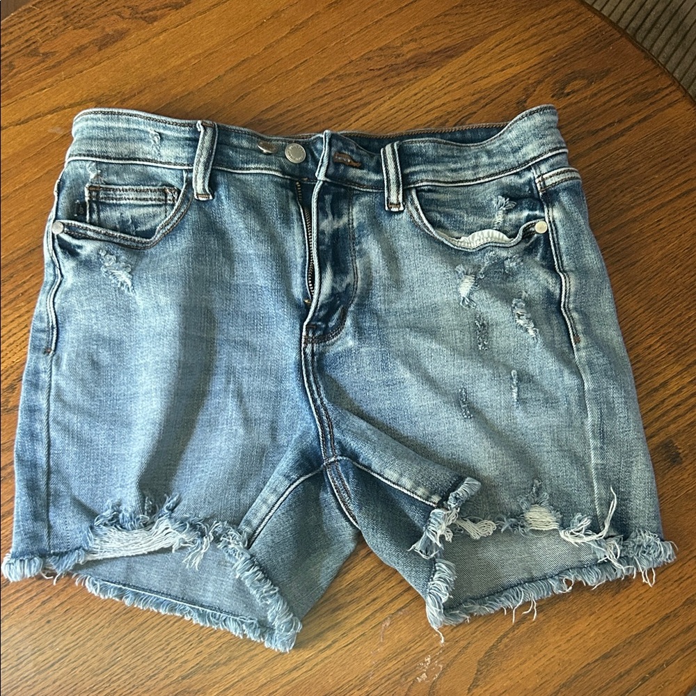 Judy Blue Light Blue Distressed Jean Shorts
